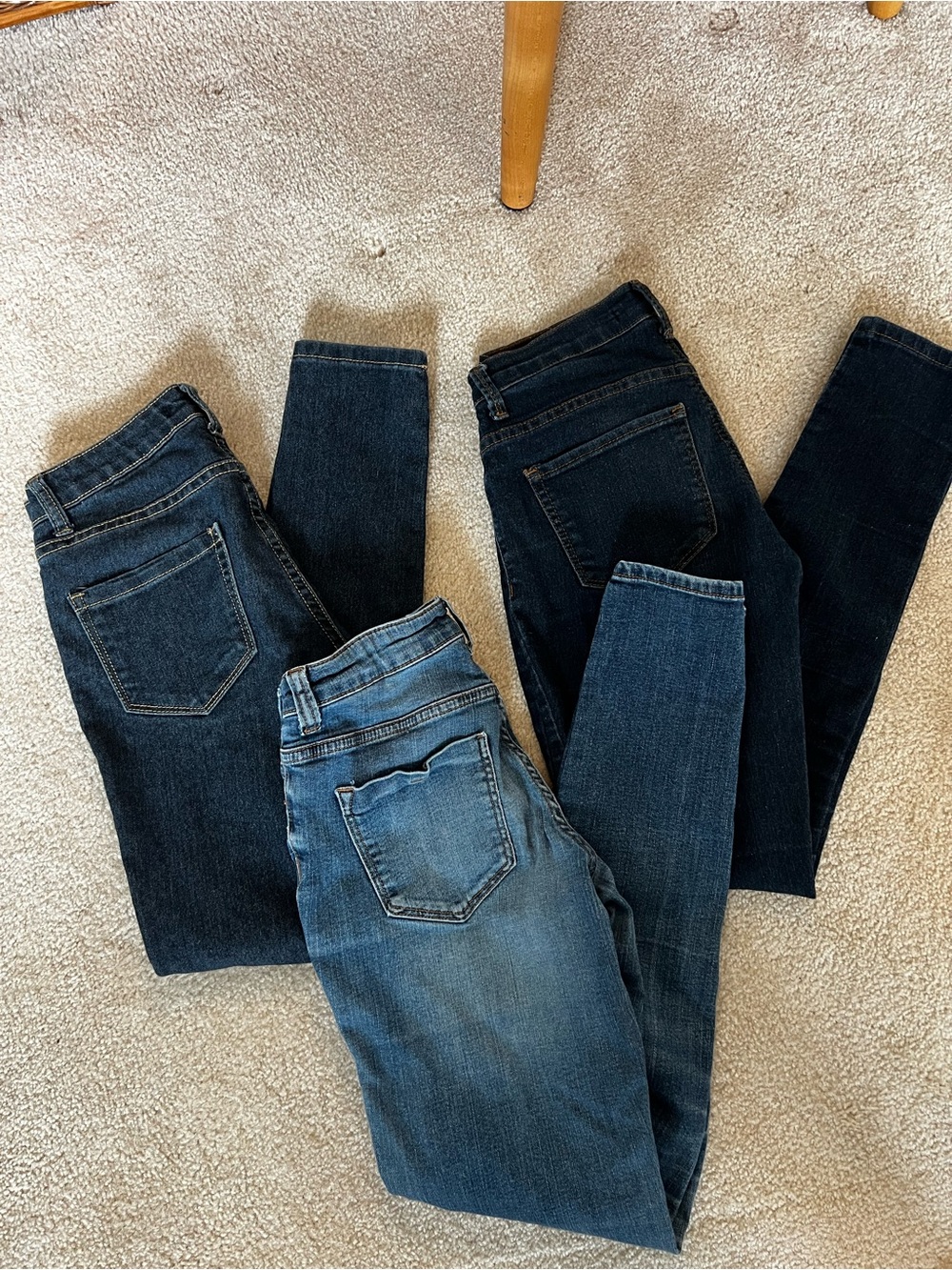 Forever 21 Women's Skinny Jeans Trio - Dark Blue & Medium Blue